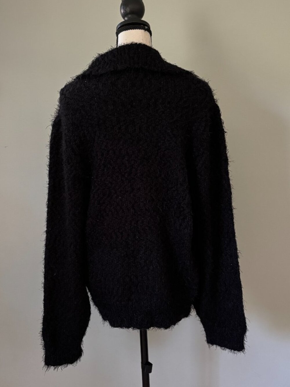 Hayden Los Angeles Fuzzy Popcorn Knit Button-Up Collared Cardigan Large NWT - Picture 4 of 6